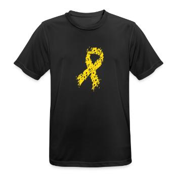 Yellow Bonecancer Tee - Männer T-Shirt atmungsaktiv - Schwarz - Vorne - AI Model Male 178 light (178cm)