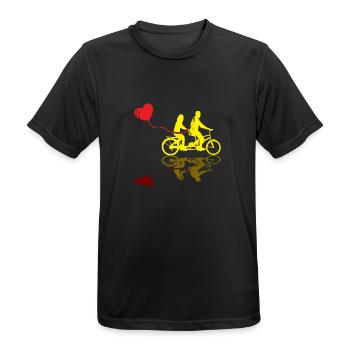 Hochzeitsgeschenk Fahrrad Tandem Geschenk - Männer T-Shirt atmungsaktiv - Schwarz - Vorne - AI Model Male 178 light (178cm)