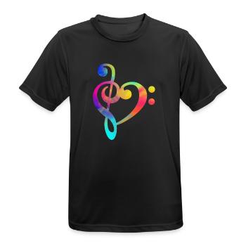 Clef Bass Clef Shirt Musicien musicien - T-shirt respirant Homme - noir - Devant - AI Model Male 178 light (178cm)