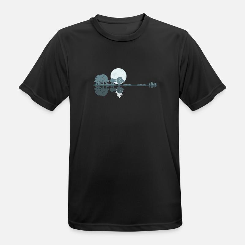 Guitar Lake Shadow Moonlight Geschenkidee - Männer T-Shirt atmungsaktiv - Schwarz