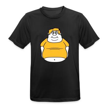 kreis ball mann fett dick clipart comic cartoon lu - Männer T-Shirt atmungsaktiv - Schwarz - Vorne - AI Model Male 178 light (178cm)