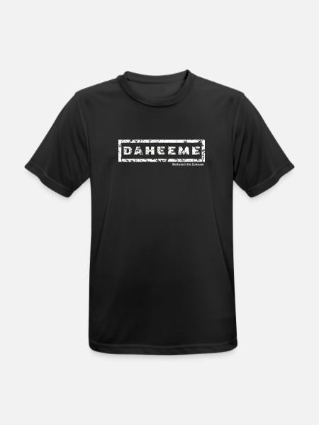Daheeme - Sächsisch für Zuhause - Männer T-Shirt atmungsaktiv - Schwarz