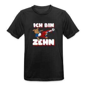 10. Geburtstag Jungen 10 Fußball Kinder Zehn - Männer T-Shirt atmungsaktiv - Schwarz - Vorne - AI Model Male 178 light (178cm)