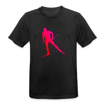 Cross-country skiing Classic Men's cross-country skiing Women Cross-country skiing - Men's Breathable T-Shirt - black - Front - AI Model Male 178 light (178cm)