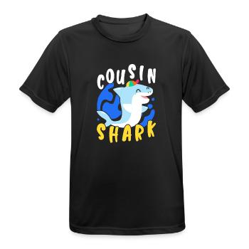 Cousin Shark Lover Biologie marine Animal marin - T-shirt respirant Homme - noir - Devant - AI Model Male 178 light (178cm)