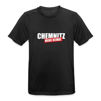 Chemnitz meine Heimat - Männer T-Shirt atmungsaktiv - Schwarz - Vorne - AI Model Male 178 light (178cm)