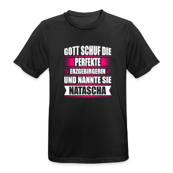 Erzgebirge Frau Namen Sachsen Natascha - Männer T-Shirt atmungsaktiv - Schwarz - Vorne - AI Model Male 178 light (178cm)