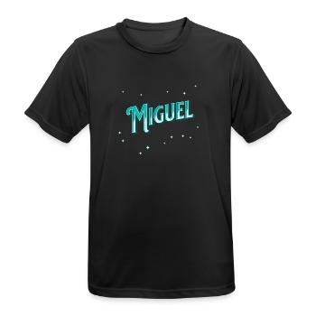 Nom Miguel personnalisé - T-shirt respirant Homme - noir - Devant - AI Model Male 178 light (178cm)