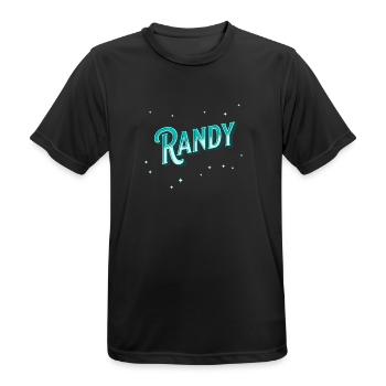 Nom Randy Personnalisé - T-shirt respirant Homme - noir - Devant - AI Model Male 178 light (178cm)