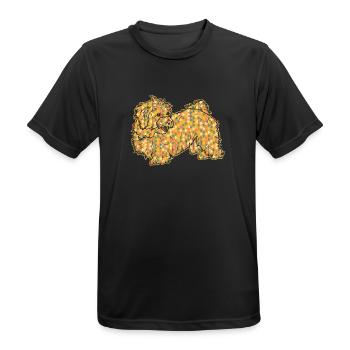 Havanese Dog Geometric - Men's Breathable T-Shirt - black - Front - AI Model Male 178 light (178cm)