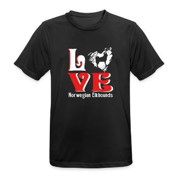 Love Norwegian Elkhound - Men's Breathable T-Shirt - black - Front - AI Model Male 178 light (178cm)