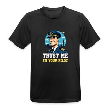 Trust Me I'm Your Pilot - Männer T-Shirt atmungsaktiv - Schwarz - Vorne - AI Model Male 178 light (178cm)