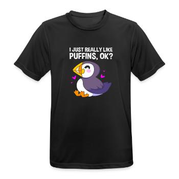 Papageientaucher Puffin - Männer T-Shirt atmungsaktiv - Schwarz - Vorne - AI Model Male 178 light (178cm)
