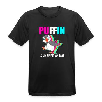 Papageientaucher Puffin - Männer T-Shirt atmungsaktiv - Schwarz - Vorne - AI Model Male 178 light (178cm)
