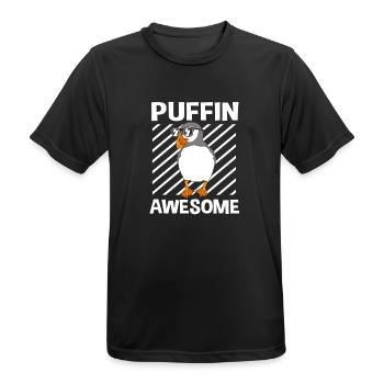 Papageientaucher Puffin - Männer T-Shirt atmungsaktiv - Schwarz - Vorne - AI Model Male 178 light (178cm)