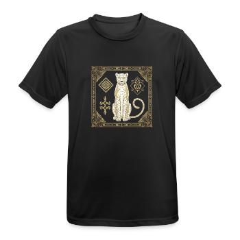 Cheetah Art: Elegance and Style in Golden - Men's Breathable T-Shirt - black - Front - AI Model Male 178 light (178cm)