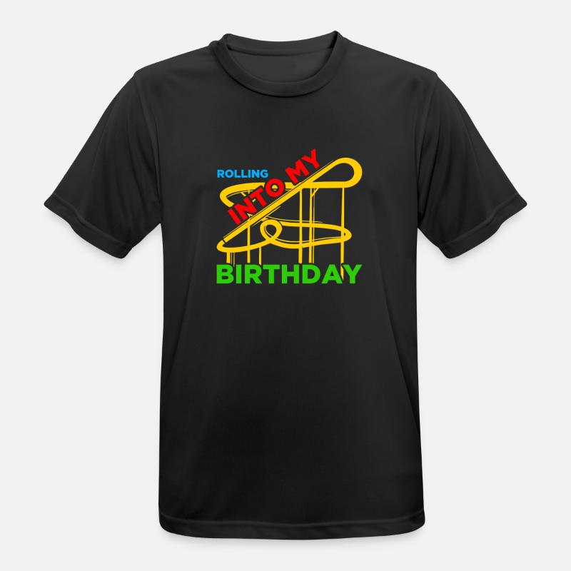 Rolling into Freizeitpark Rollercoaster Achterbahn - Männer T-Shirt atmungsaktiv - Schwarz