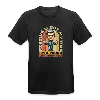Music Director Morning Is Not My Time Music Lover - Männer T-Shirt atmungsaktiv - Schwarz - Vorne - AI Model Male 178 light (178cm)