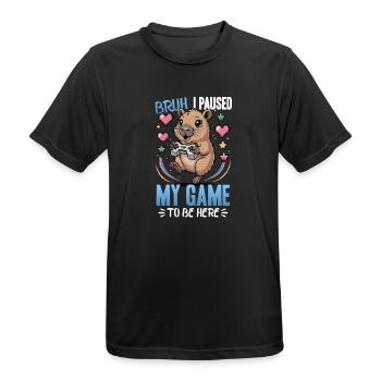 Capybara Gamer Gaming - T-shirt respirant Homme - noir - Devant - AI Model Male 178 light (178cm)