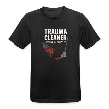 Forensic Cleaner Dark Humor Tatort Biohazard - Männer T-Shirt atmungsaktiv - Schwarz - Vorne - AI Model Male 178 light (178cm)