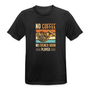 French Horn No Coffee No Horn Player Coffee Lover - Men's Breathable T-Shirt - black - Front - AI Model Male 178 light (178cm)