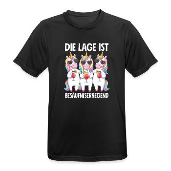 Die Lage Ist Besäufniserregend - Männer T-Shirt atmungsaktiv - Schwarz - Vorne - AI Model Male 178 light (178cm)