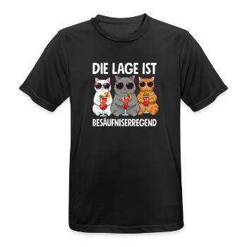 The situation is drunkenness - Men's Breathable T-Shirt - black - Front - AI Model Male 178 light (178cm)
