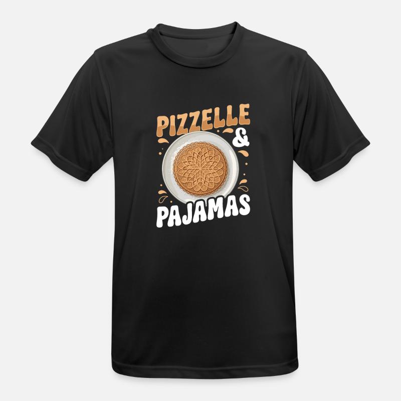Pizzelle Waffle - Italian Waffles - Men's Breathable T-Shirt - black