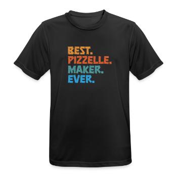 Pizzelle Waffle - Italian Waffles - Men's Breathable T-Shirt - black - Front - AI Model Male 178 light (178cm)