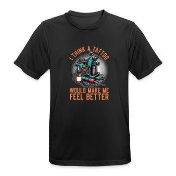 Tattoo Artist I Think A Tattoo Would Make Tattooer - Männer T-Shirt atmungsaktiv - Schwarz - Vorne - AI Model Male 178 light (178cm)