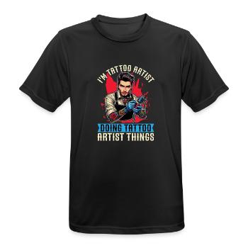 I'm Tattoo Artist Doing Tattooing Tattoo Studio - Men's Breathable T-Shirt - black - Front - AI Model Male 178 light (178cm)