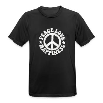 Peace Sign Peace Symbol Hippie Gift - Men's Breathable T-Shirt - black - Front - AI Model Male 178 light (178cm)