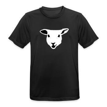 sheep, lamb - Men's Breathable T-Shirt - black - Front - AI Model Male 178 light (178cm)