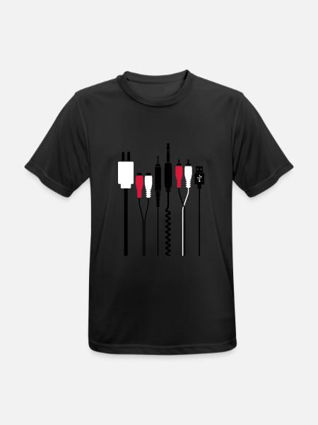 Audio et connecteurs d'alimentation - T-shirt respirant Homme - noir