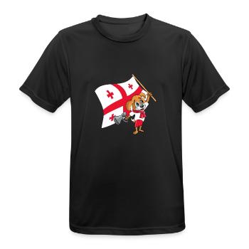 Georgia fan chien - T-shirt respirant Homme - noir - Devant - AI Model Male 178 light (178cm)