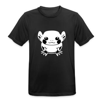 Cartoon Axolotl - Männer T-Shirt atmungsaktiv - Schwarz - Vorne - AI Model Male 178 light (178cm)