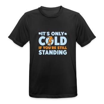 Running Run Only Cold If You´re Standing Marathon - Männer T-Shirt atmungsaktiv - Schwarz - Vorne - AI Model Male 178 light (178cm)