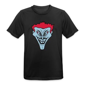 psycho psychopath verrueckt clown joker grinsen mu - Männer T-Shirt atmungsaktiv - Schwarz - Vorne - AI Model Male 178 light (178cm)