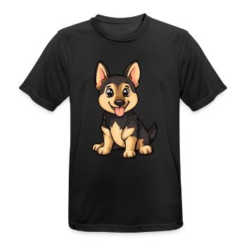 Schäferhund Hund Niedlich - Männer T-Shirt atmungsaktiv - Schwarz - Vorne - AI Model Male 178 light (178cm)