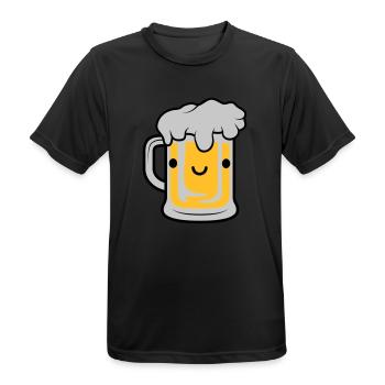 Visage de bière sucrée - T-shirt respirant Homme - noir - Devant - AI Model Male 178 light (178cm)