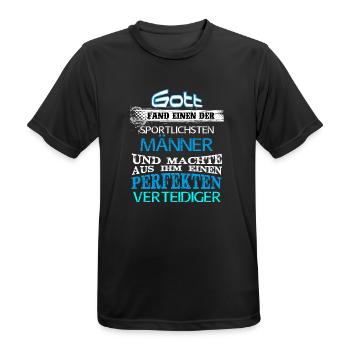 Geschenk Gott sportlich Männer Verteidiger - Männer T-Shirt atmungsaktiv - Schwarz - Vorne - AI Model Male 178 light (178cm)