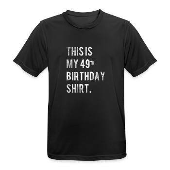 49e anniversaire chemise Année 1969 Cadeau - T-shirt respirant Homme - noir - Devant - AI Model Male 178 light (178cm)