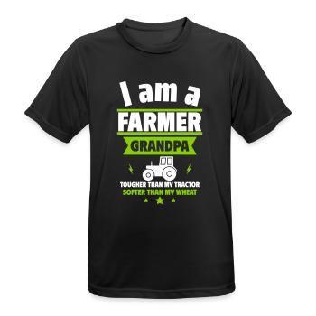 Opa Landwirt, Stark wie ein Traktor - Männer T-Shirt atmungsaktiv - Schwarz - Vorne - AI Model Male 178 light (178cm)