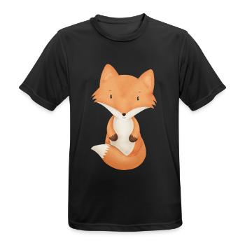 Fuchs - Männer T-Shirt atmungsaktiv - Schwarz - Vorne - AI Model Male 178 light (178cm)