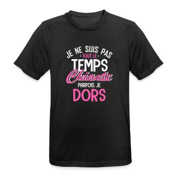 je ne suis pas tout le temps chiante - T-shirt respirant Homme - noir - Devant - AI Model Male 178 light (178cm)