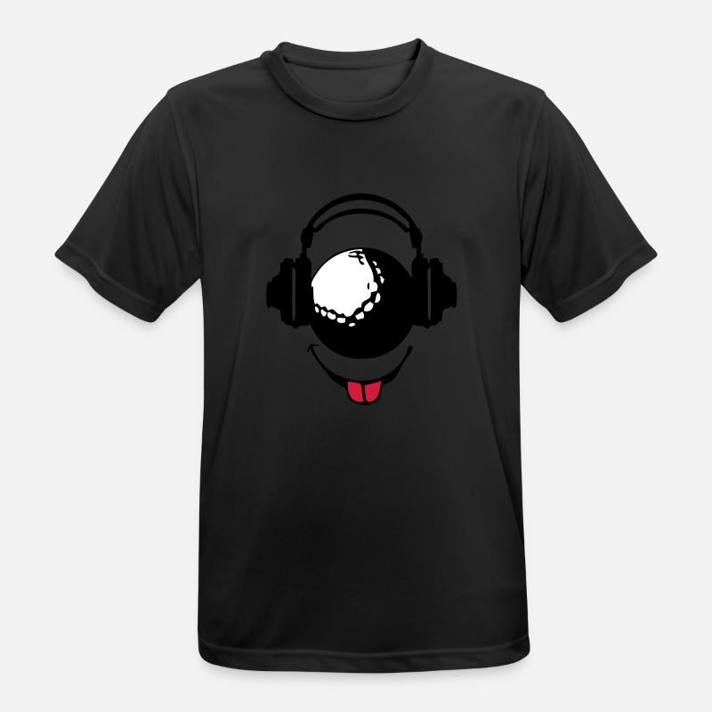 Kopfhörer Kopfhörer dj Golf smiley1 - Männer T-Shirt atmungsaktiv - Schwarz