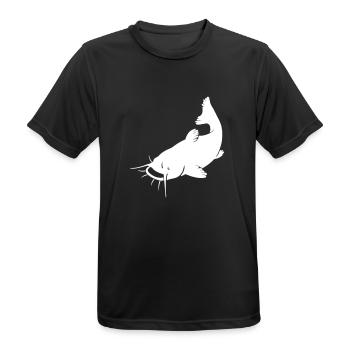 Catfish Silhouette - Men's Breathable T-Shirt - black - Front - AI Model Male 178 light (178cm)