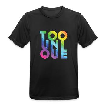 Zu einzigartig - Männer T-Shirt atmungsaktiv - Schwarz - Vorne - AI Model Male 178 light (178cm)