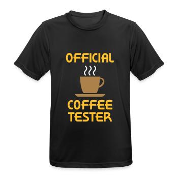 Testeur de café officiel - T-shirt respirant Homme - noir - Devant - AI Model Male 178 light (178cm)