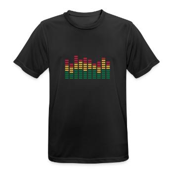 equalizer, Bande, cassette, music, tapes, radio - T-shirt respirant Homme - noir - Devant - AI Model Male 178 light (178cm)